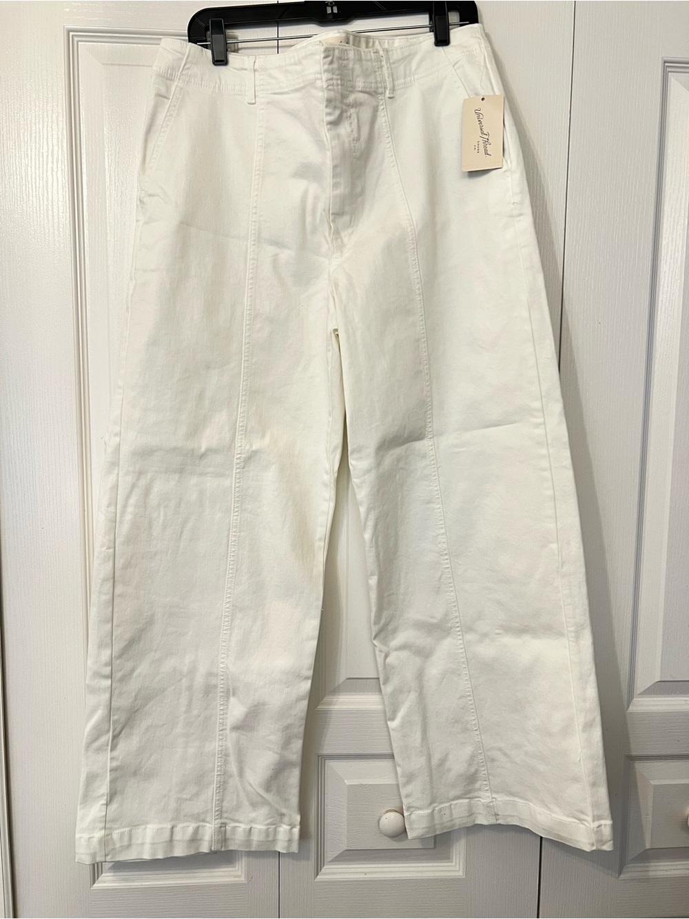 Universal Thread Women's Sailor Stretch Wide Leg Jeans Off White Size 14  NWT